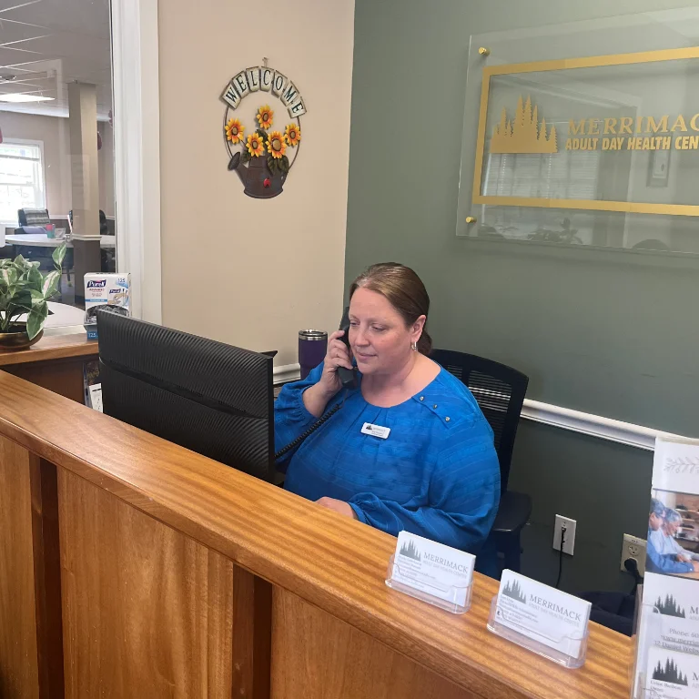Merrimack Adult Day Health Center's reception area.