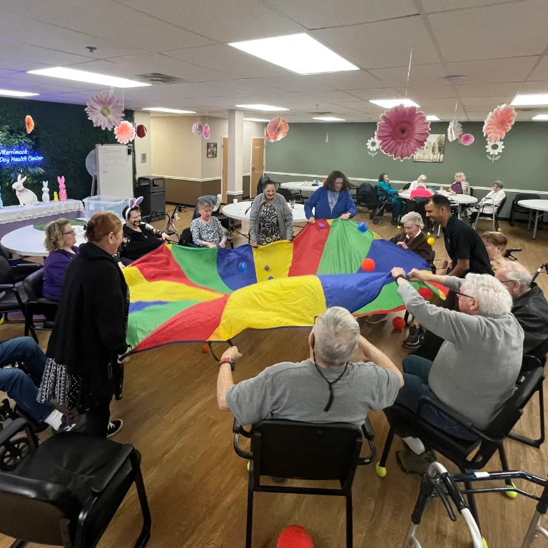 Participants stay active with the planned activities at our adult day care center.